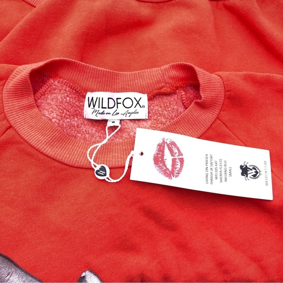 NWT Wildfox Living On A Prayer Thrash Slashed Sweatshirt Sweater Too S - Picture 8 of 9